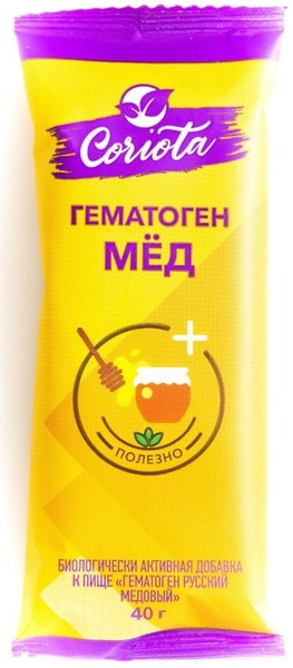 CORIOTA ГЕМАТОГЕН РУССКИЙ МЕДОВЫЙ ПЛИТКА  40 Г №1