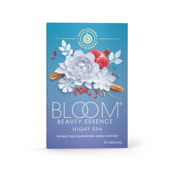 GOLDN APOTHEKA BLOOM BEAUTY ESSENSE NIGHT SPA ТАБЛЕТКИ 788,2 МГ №14