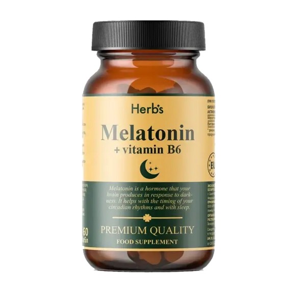 HERBS МЕЛАТОНИН+ВИТАМИН B6 ТАБЛЕТКИ  250 МГ №60