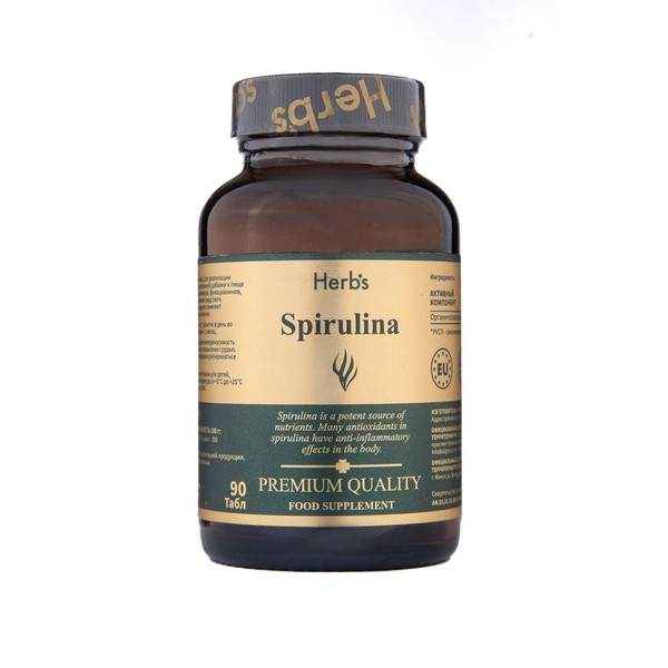HERBS СПИРУЛИНА ТАБЛЕТКИ  500 МГ №90