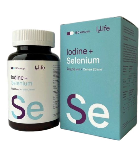 I2LIFE ОРГАНИЧЕСКИЙ ЙОД С СЕЛЕНОМ (IODINE+SELENIUM) КАПСУЛЫ  380 МГ №180