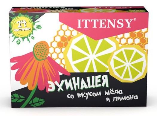ИТТЕНСИ ЭХИНАЦЕЯ ПАСТИЛКИ [МЕД-ЛИМОН]  2,5 Г №24