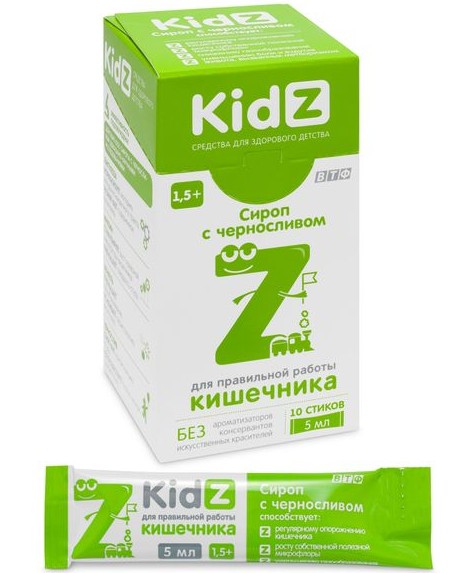 KIDZ С ЧЕРНОСЛИВОМ РАБОТА КИШЕЧНИКА СИРОП  5 МЛ №10