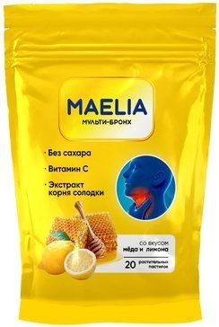 MAELIA/МАЭЛИЯ МУЛЬТИ-БРОНХ ПАСТИЛКИ РАСТИТЕЛЬНЫЕ [МЕД-ЛИМОН]    №20