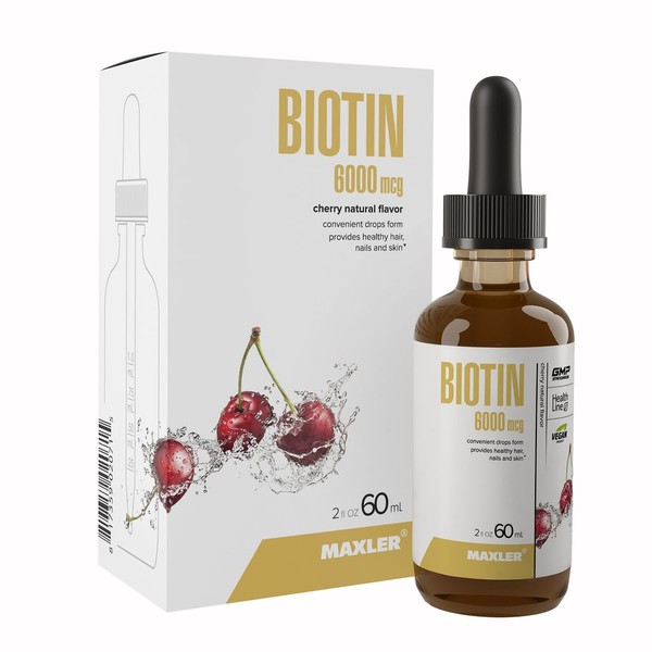 MAXLER БИОТИН/BIOTIN РАСТВОР ДЛЯ ПРИЕМА ВНУТРЬ [ВИШНЯ] 6000 МКГ 60 МЛ №1