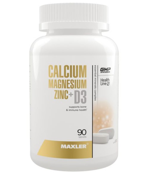 MAXLER КАЛЬЦИЙ МАГНИЙ ЦИНК+Д3/CALCIUM MAGNESIUM ZINC+D3 ТАБЛЕТКИ    №90