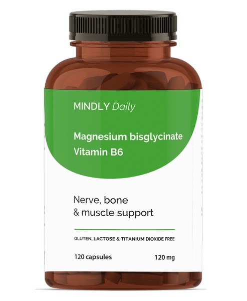 MINDLY DAILY МАГНИЙ БИСГЛИЦИНАТ И ВИТАМИН B6 КАПСУЛЫ  747 МГ №120