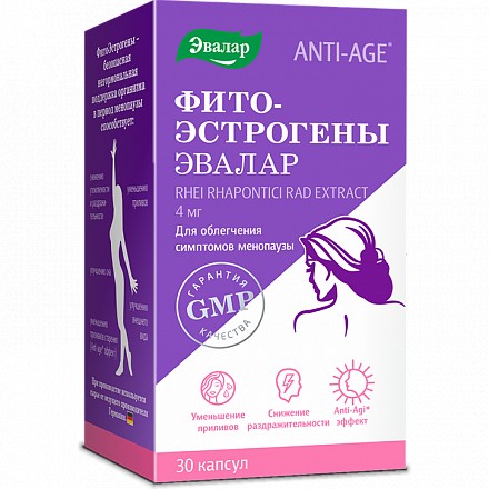 ЭВАЛАР ФИТОЭСТРОГЕНЫ ANTI-AGE КАПСУЛЫ 4 МГ   №30