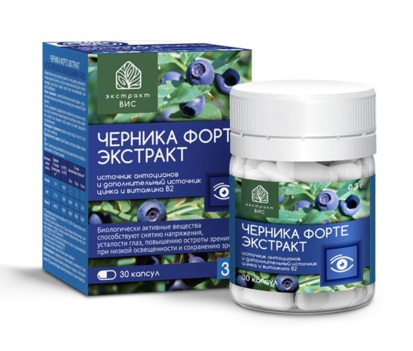 ВИС ЧЕРНИКА ФОРТЕ ЭКСТРАКТ ВИС КАПСУЛЫ  300 МГ №30