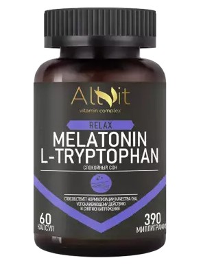 ALLVIT СПОКОЙНЫЙ СОН С МЕЛАТОНИНОМ И L-ТРИПТОФАНОМ КАПСУЛЫ  390 МГ №60