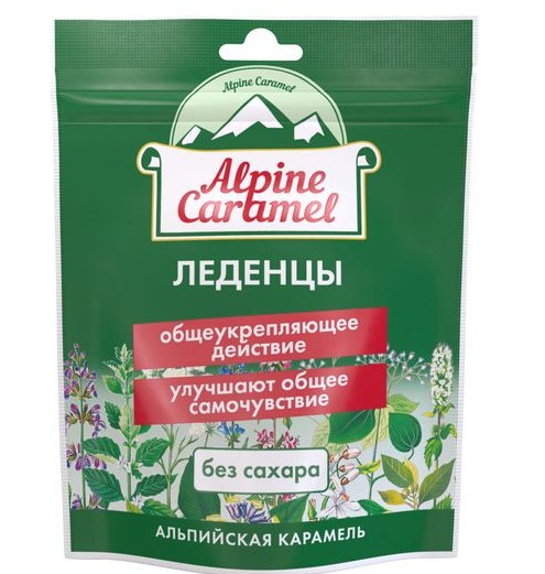 ALPINE CARAMEL/АЛЬПИЙСКАЯ КАРАМЕЛЬ ЛЕДЕНЦЫ Б/САХАРА ЛЕДЕНЦЫ  75 Г №1