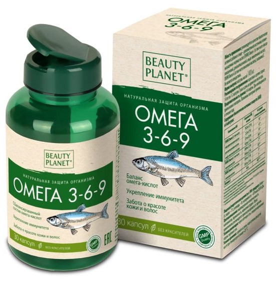 BEAUTY PLANET/БЬЮТИ ПЛАНЕТ ОМЕГА 3-6-9 КАПСУЛЫ  1400 МГ №30
