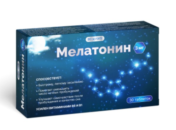 BIOFORTE/BIO FORTE МЕЛАТОНИН (КОМПЛЕКС ДЛЯ СНА) ТАБЛЕТКИ 3 МГ 0,11 Г №30