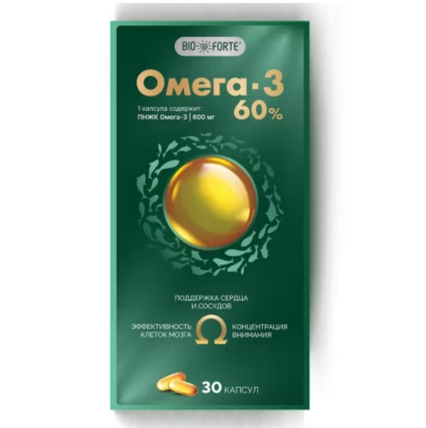 BIOFORTE/BIO FORTE ОМЕГА-3 60% КАПСУЛЫ  1300 МГ №30