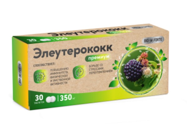 BIOFORTE/BIO FORTE ЭЛЕУТЕРОКОКК ПРЕМИУМ ТАБЛЕТКИ  350 МГ №30