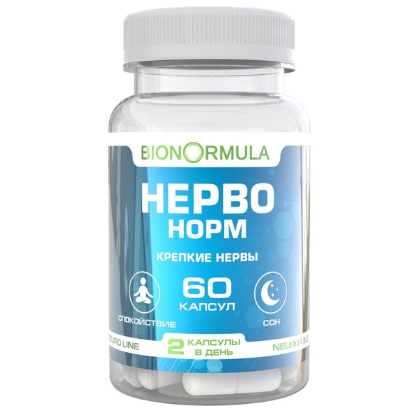 БИОНОРМУЛА/BIONORMULA НЕРВО НОРМ КАПСУЛЫ  400 МГ №60