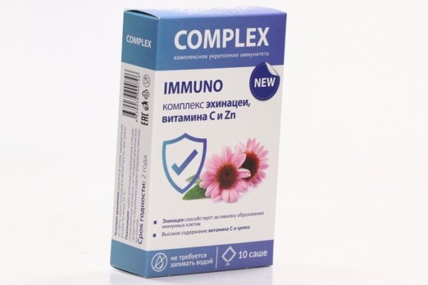 COMPLEX ЭКСТРАКТОВ IMMUNO/КОМПЛЕКС ИММУНО ЭХИНАЦЕЯ, ВИТАМИН С И ZN ПОРОШОК ДЛЯ ПРИГОТОВЛЕНИЯ ОРАЛЬНОГО РАСТВОРА  2 Г №10