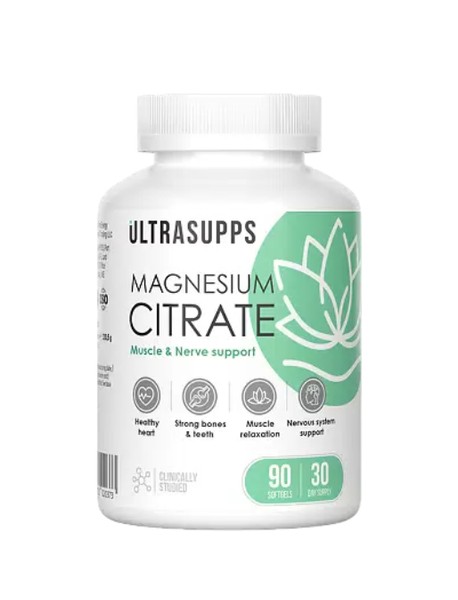 ULTRASUPPS МАГНИЯ ЦИТРАТ КАПСУЛЫ  2450 МГ №90