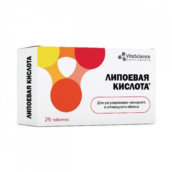 VITALIFE/VITASCIENCE АЛЬФА-ЛИПОЕВАЯ КИСЛОТА ТАБЛЕТКИ  360 МГ №25