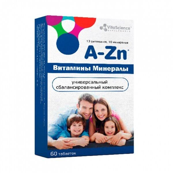 VITALIFE/VITASCIENCE ВИТАМИННО-МИНЕРАЛЬНЫЙ КОМПЛЕКС ОТ A ДО ZN ТАБЛЕТКИ  630 МГ №60