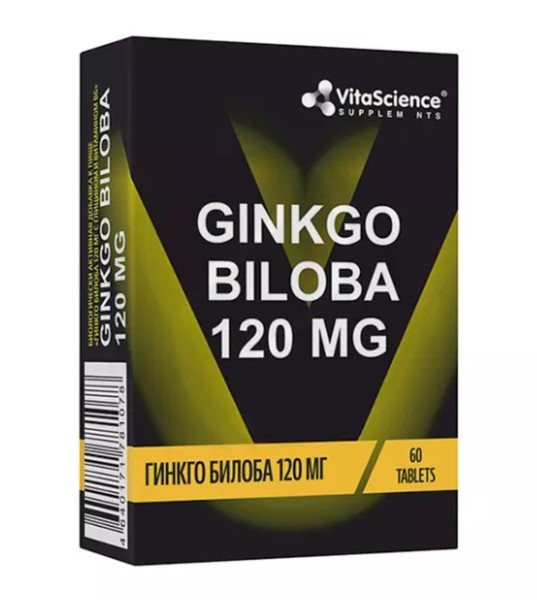 VITALIFE/VITASCIENCE ГИНКГО БИЛОБА С ГЛИЦИНОМ И ВИТАМИНОМ В6 ТАБЛЕТКИ 80 МГ 300 МГ №60