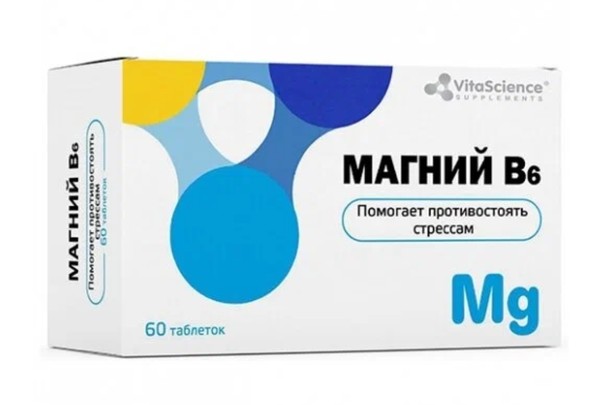 VITALIFE/VITASCIENCE МАГНИЙ В6 ТАБЛЕТКИ  0,6 Г №60