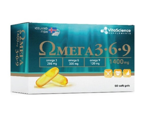 VITALIFE/VITASCIENCE ОМЕГА 3-6-9 КАПСУЛЫ  1400 МГ №60