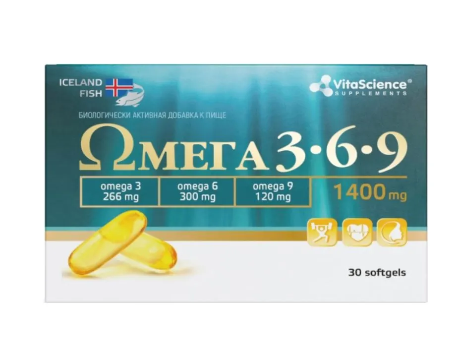 VITALIFE/VITASCIENCE ОМЕГА 3-6-9 КАПСУЛЫ  1400 МГ №30