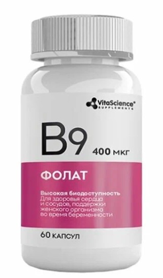 VITALIFE/VITASCIENCE ФОЛИЕВАЯ КИСЛОТА КАПСУЛЫ 400 МКГ 495 МГ №60