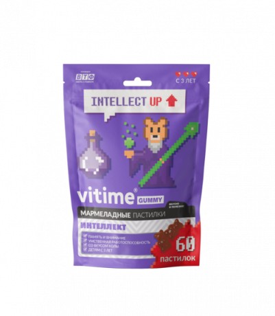 VITIME ВИТАЙМ GUMMY 3+ ИНТЕЛЛЕКТ ПАСТИЛКИ ЖЕВАТЕЛЬНЫЕ [КОЛА]  2,5 Г №60