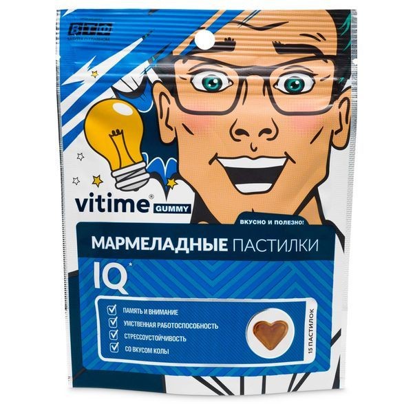 VITIME ВИТАЙМ GUMMY 3+ ИНТЕЛЛЕКТ ПАСТИЛКИ 2,5 Г №15
