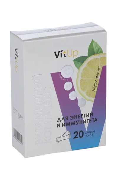 VITUP ВИТАМИННЫЙ КОМПЛЕКС ДЛЯ ЭНЕРГИИ И ИММУНИТЕТА ЛИМОН ПОРОШОК ДЛЯ ПРИГОТОВЛЕНИЯ РАСТВОРА ДЛЯ ПРИЕМА ВНУТРЬ    №20