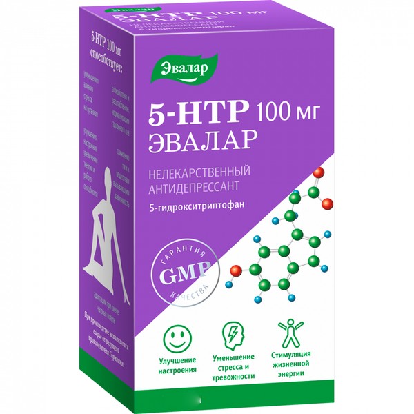 ЭВАЛАР 5-ГИДРОКСИТРИПТОФАН (5-НТР) ANTI-AGE КАПСУЛЫ 100 МГ 0,25 Г №90