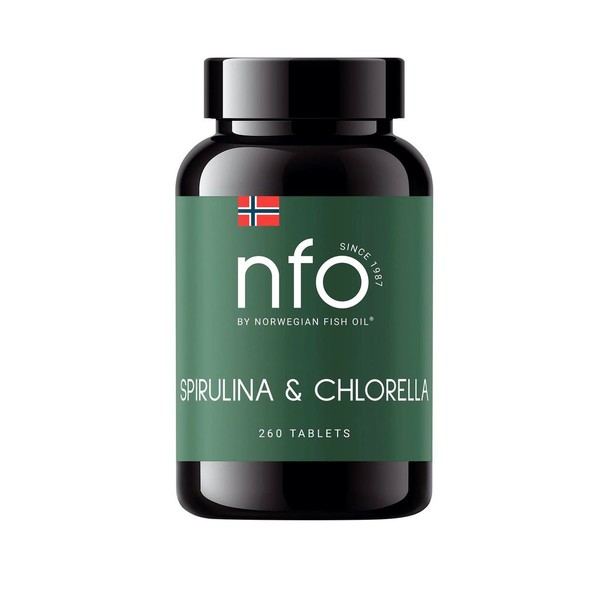 NORWEGIAN FISH OIL (NFO) СПИРУЛИНА И ХЛОРЕЛЛА ТАБЛЕТКИ  500 МГ №260