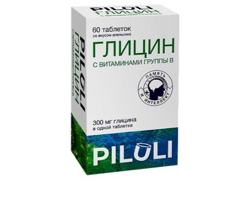 PILULI ГЛИЦИН С ВИТАМИНАМИ ГРУППЫ В ТАБЛЕТКИ ДЛЯ РАССАСЫВАНИЯ  0,8 Г №60
