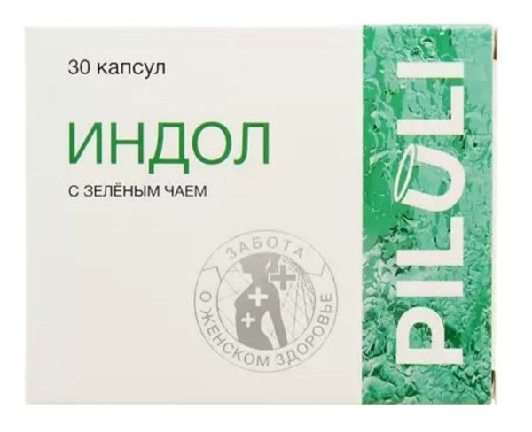 PILULI ИНДОЛ КОМПЛЕКС С ЗЕЛЕНЫМ ЧАЕМ КАПСУЛЫ  300 МГ №30