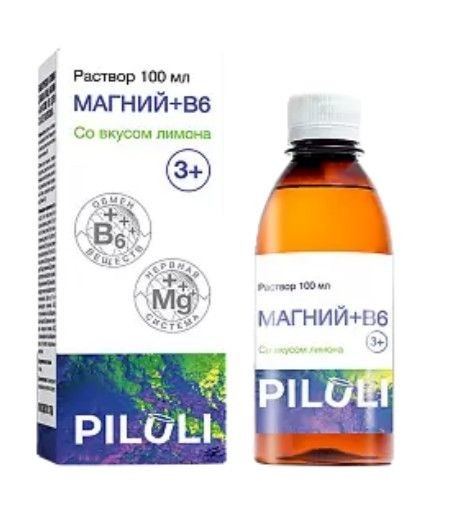 PILULI МАГНИЙ+В6 РАСТВОР ДЛЯ ПРИЕМА ВНУТРЬ [ЛИМОН]  100 МЛ №1