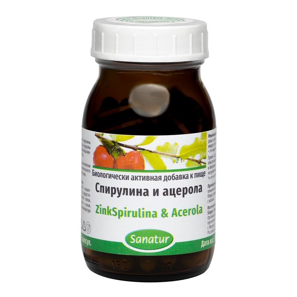 SANATUR СПИРУЛИНА И АЦЕРОЛА КАПСУЛЫ  550 МГ №90