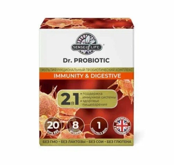 SENSE OF LIFE DR. PROBIOTIC ИММУНИТЕТ И ПИЩЕВАРЕНИЕ/IMMUNITY & DIGESTIVE КАПСУЛЫ  600 МГ №30
