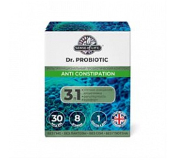 SENSE OF LIFE DR. PROBIOTIC ОТ ЗАПОРА/ANTI CONSTIPATION КАПСУЛЫ  600 МГ №30