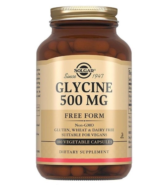 SOLGAR ГЛИЦИНИУМ (GLYCINE) КАПСУЛЫ 500 МГ 735 МГ №100
