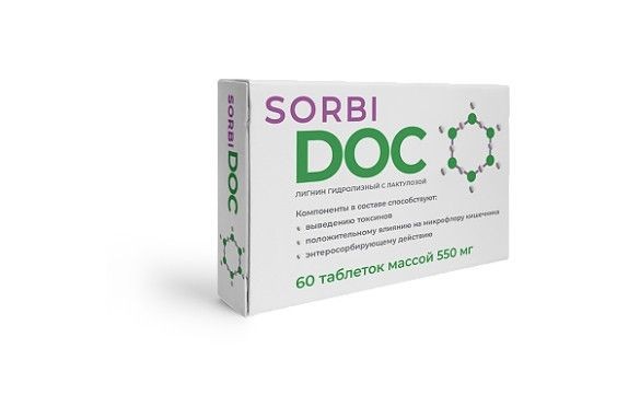 SORBIDOC/СОРБИДОК ЛИГНИН С ЛАКТУЛОЗОЙ ТАБЛЕТКИ  0,55 Г №60