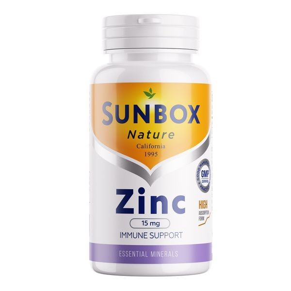 SUNBOX NATURE ЦИНК ТАБЛЕТКИ 15 МГ 500 МГ №60