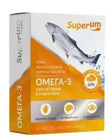 SUPERUM/СУПЕРУМ ОМЕГА 3-60% КАПСУЛЫ  1400 МГ №30
