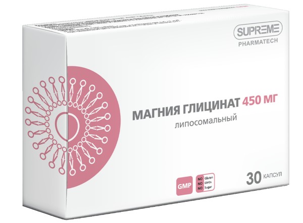 SUPREME МАГНИЯ ГЛИЦИНАТ ЛИПОСОМАЛЬНЫЙ КАПСУЛЫ 450 МГ 798 МГ №30
