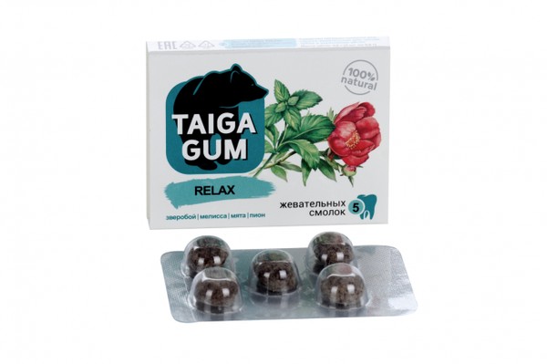 TAIGA GUM ЖЕВАТЕЛЬНАЯ СМОЛКА RELAX РЕЗИНКИ ЖЕВАТЕЛЬНЫЕ 0,8 Г №5