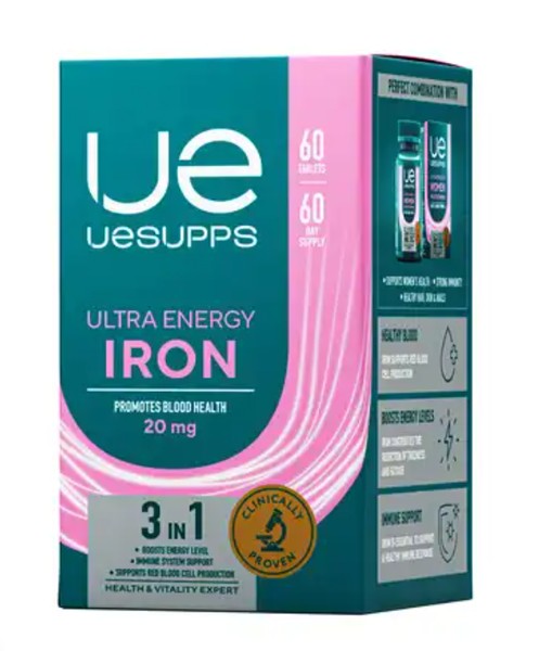 UESUPPS/УЕСАППС ULTRA ENERGY ЖЕЛЕЗО ТАБЛЕТКИ 20 МГ   №60