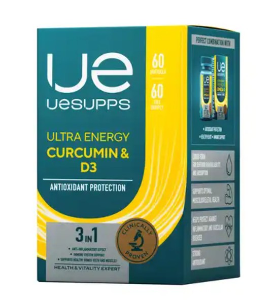 UESUPPS/УЕСАППС ULTRA ENERGY КУРКУМИН И ВИТАМИН D3 КАПСУЛЫ    №60