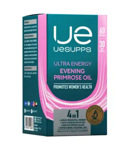UESUPPS/УЕСАППС ULTRA ENERGY МАСЛО ВЕЧЕРНЕЙ ПРИМУЛЫ КАПСУЛЫ    №60