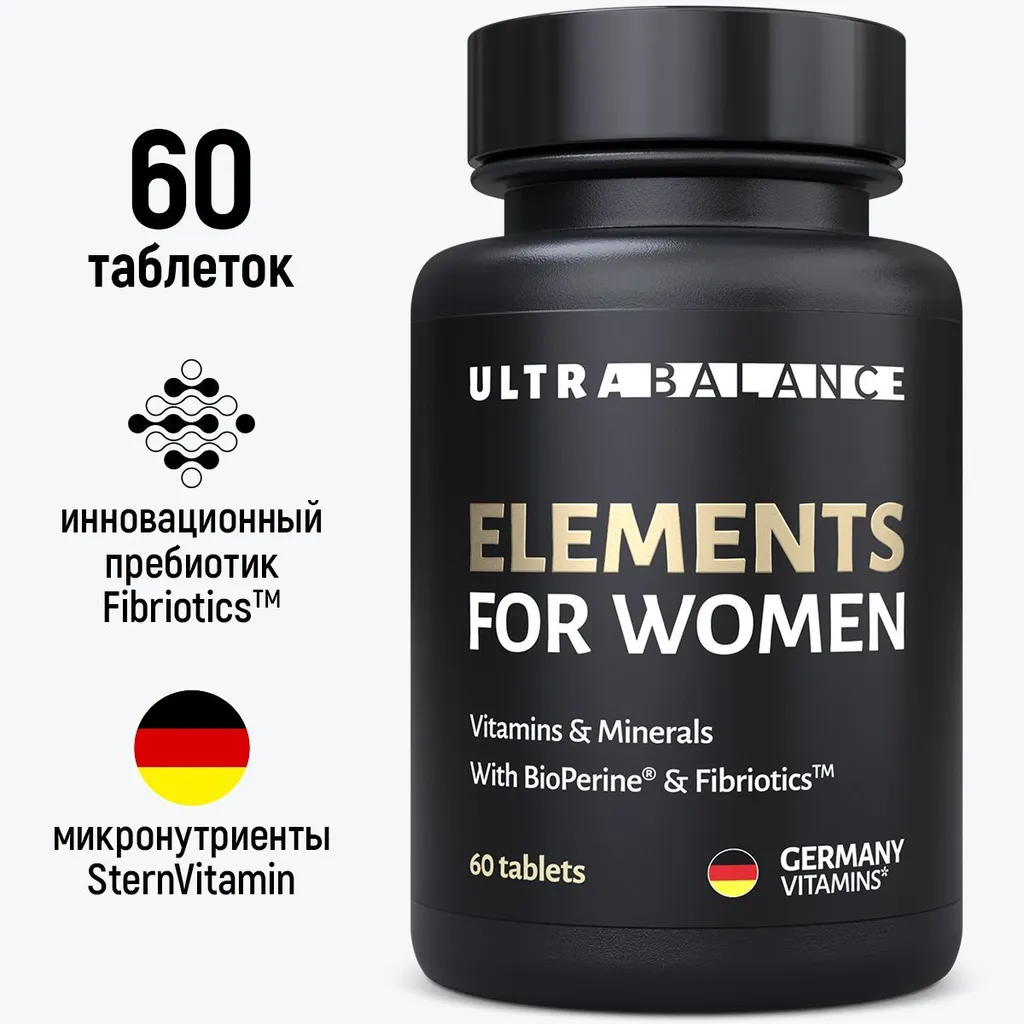 ULTRABALANCE ЭЛЕМЕНТЫ ДЛЯ ЖЕНЩИН ПРЕМИУМ ТАБЛЕТКИ  950 МГ №60